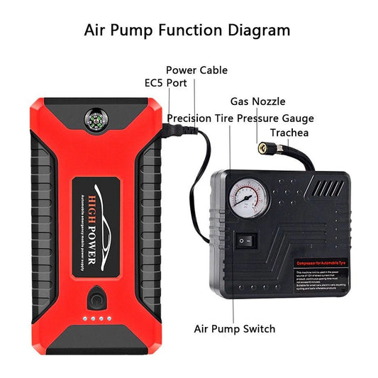 4 in 1, Car Power Bank, High Power Multi Function Car Jump Starter
