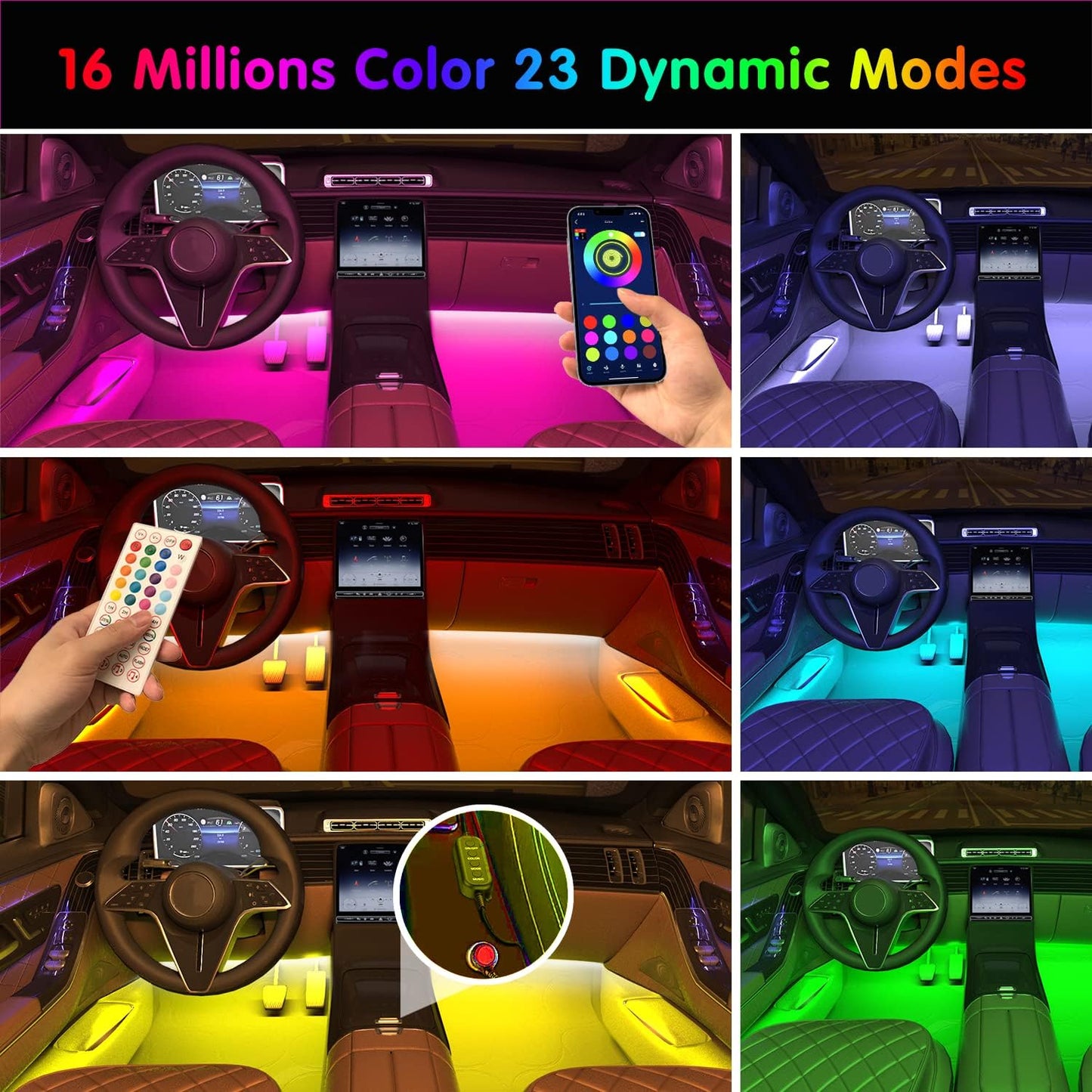 Smart Car Interior Lights with App Control