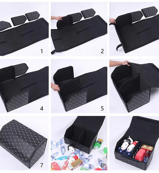 Car Trunk Folding Leather Organizer Storage Box