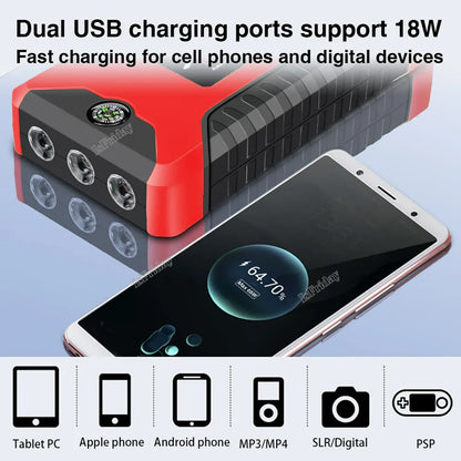 4 in 1, Car Power Bank, High Power Multi Function Car Jump Starter
