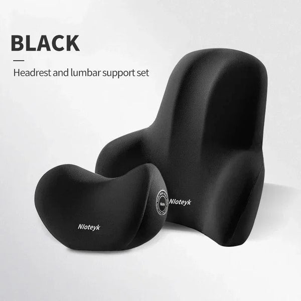 2-Pcs Nira Memory Foam Car Headrest & Lumbar Support Cushion