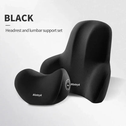 2-Pcs Nira Memory Foam Car Headrest & Lumbar Support Cushion