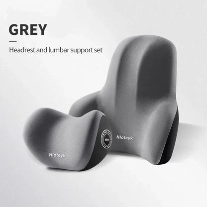 2-Pcs Nira Memory Foam Car Headrest & Lumbar Support Cushion