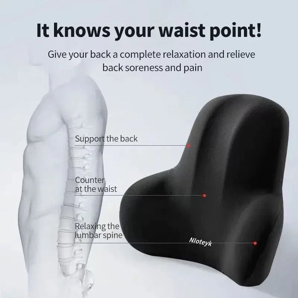 2-Pcs Nira Memory Foam Car Headrest & Lumbar Support Cushion